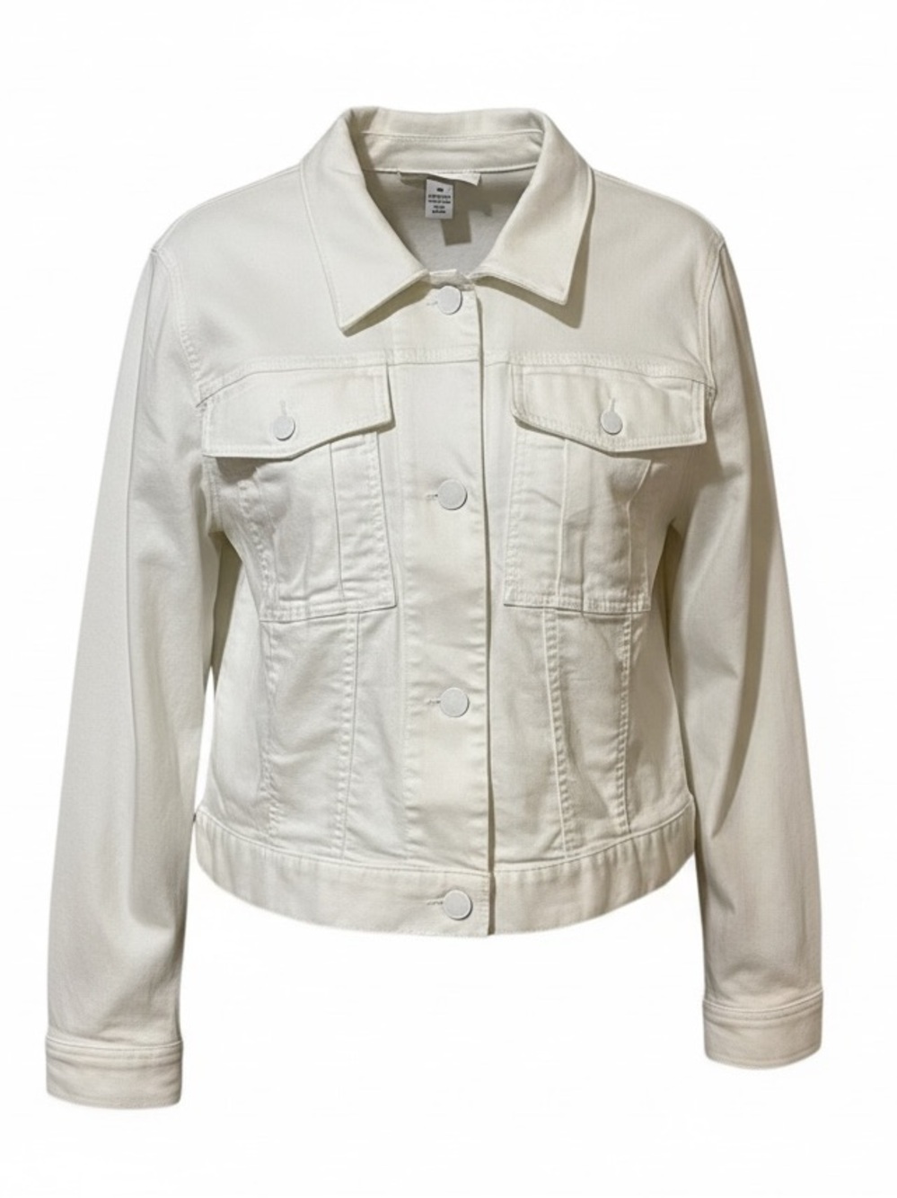 LANR BRYANT white cotton blend stretch denim jean jacket size 22